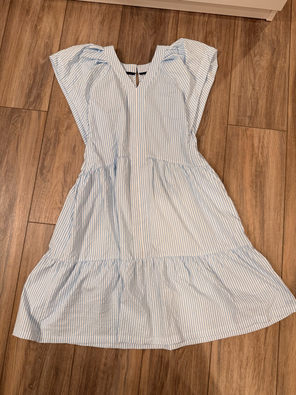 Vineyard Vines Blue and White Striped Tiered Dress